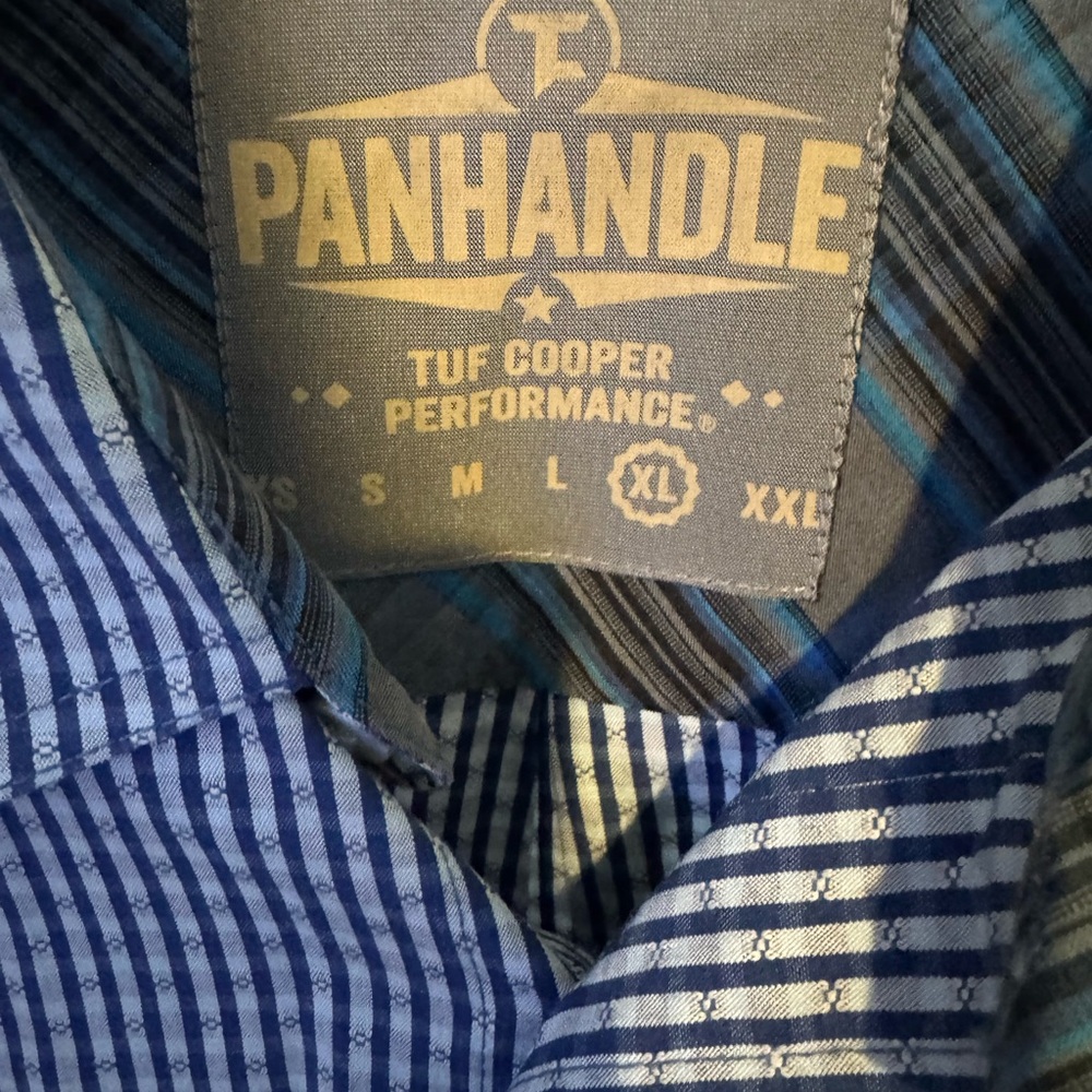 Panhandle Men's Blue Striped Casual Shirt